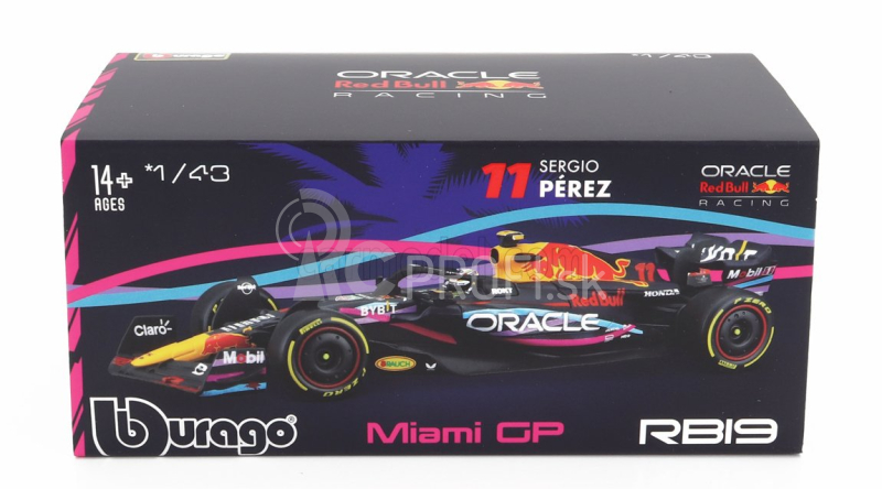 Bburago Red bull F1 Rb19 Team Oracle Red Bull Racing N 11 1:43, tmavomodrá