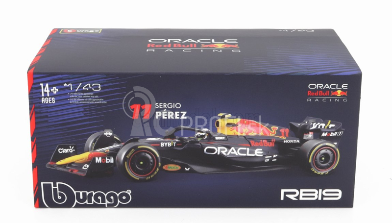 Bburago Red bull F1 Rb19 Team Oracle Red Bull Racing N 11 1:43, tmavomodrá