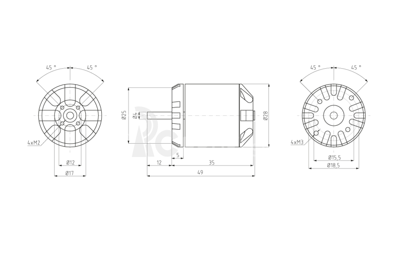 Bezkartáčový motor KAVAN C2836-1120