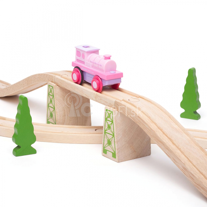 Bigjigs Rail Elektrická lokomotíva Strong Pink