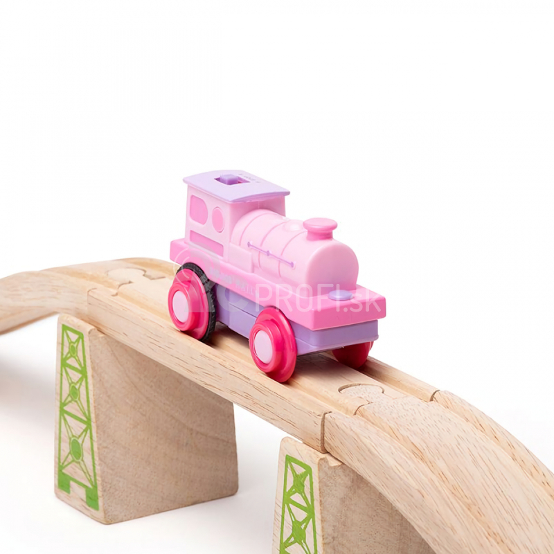 Bigjigs Rail Elektrická lokomotíva Strong Pink