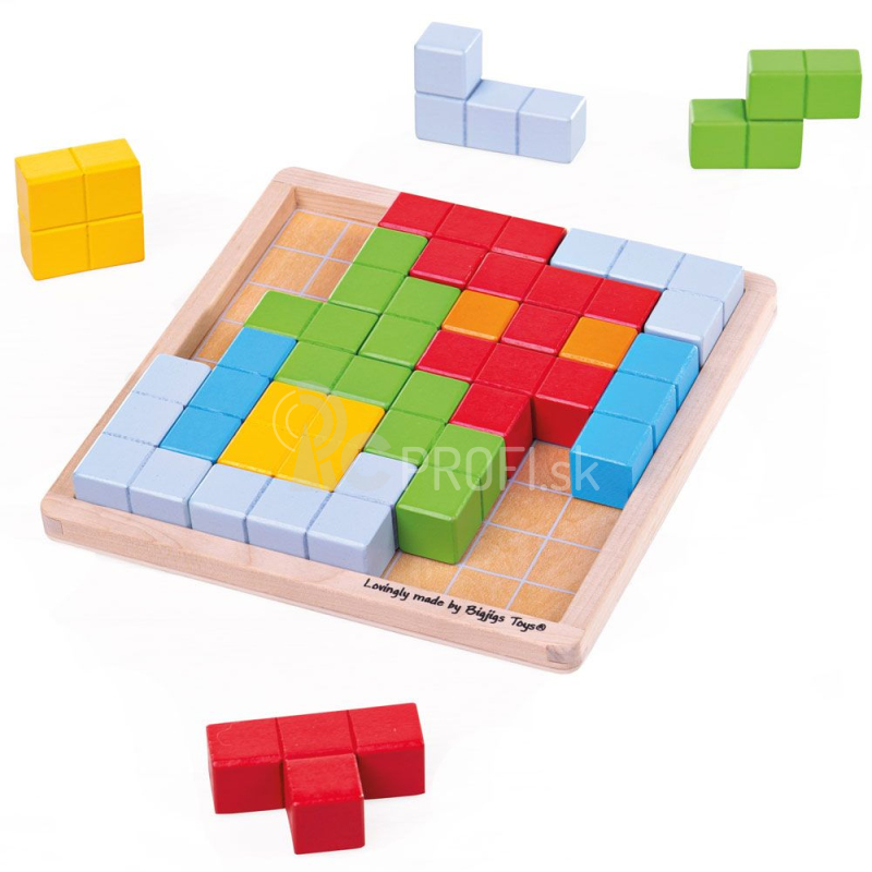 Bigjigs Toys Drevené puzzle bloky