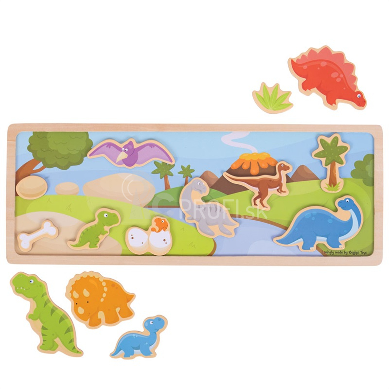 Bigjigs Toys Magnetické puzzle Dinosaury