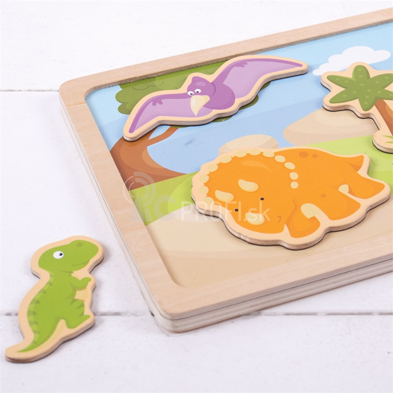 Bigjigs Toys Magnetické puzzle Dinosaury