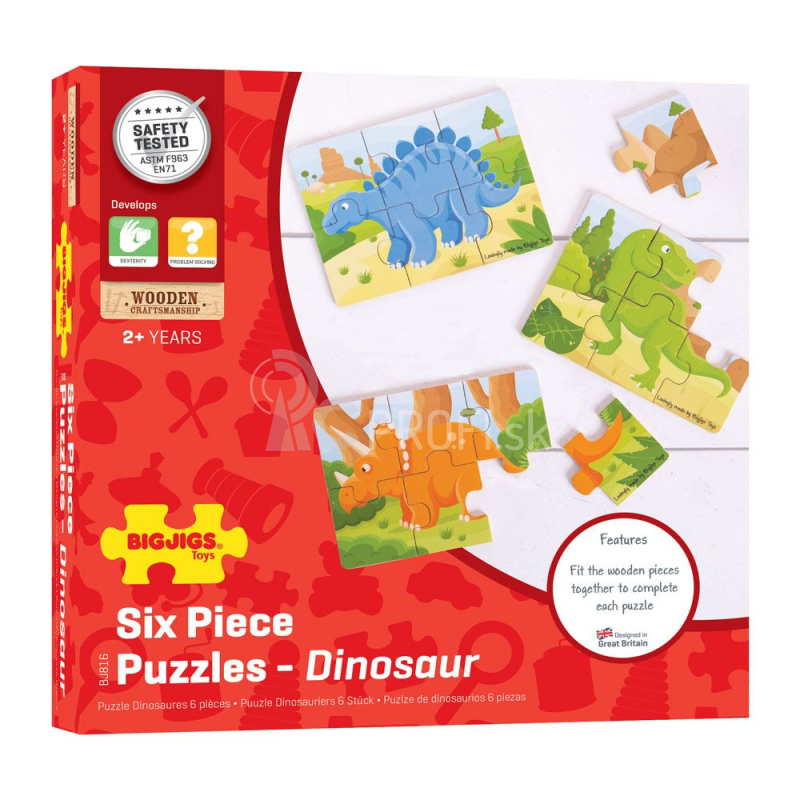 Bigjigs Toys Puzzle 3v1 Dinosaury