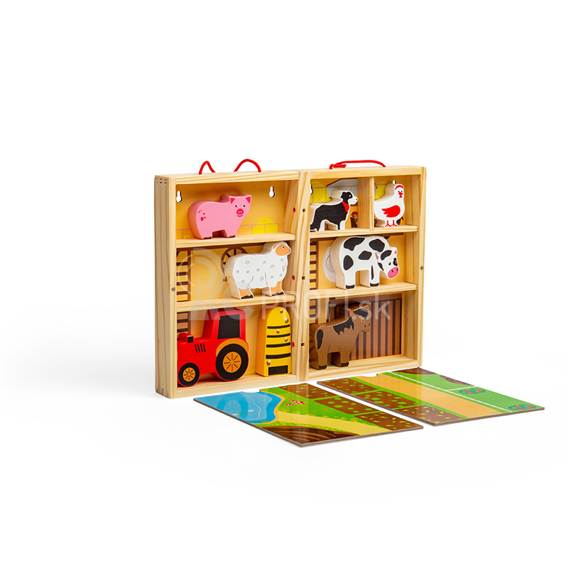 Bigjigs Toys Zvieracia farma Box na hračky