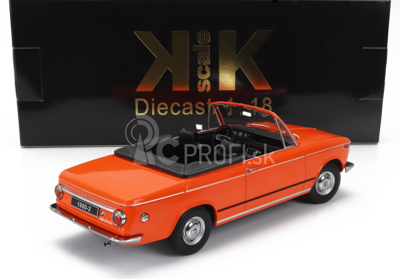 BMW 1600-2 Cabriolet 1968 v mierke kk - s odnímateľnou mäkkou strechou 1:18 oranžová