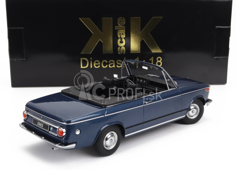 BMW 2002 Cabriolet 1968 v mierke kk - s odnímateľnou mäkkou strechou 1:18 Blue Met