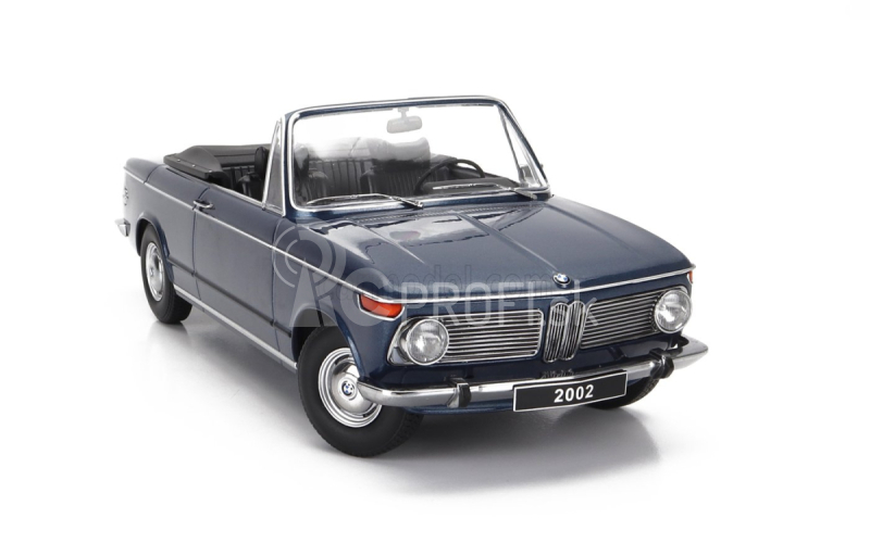 BMW 2002 Cabriolet 1968 v mierke kk - s odnímateľnou mäkkou strechou 1:18 Blue Met