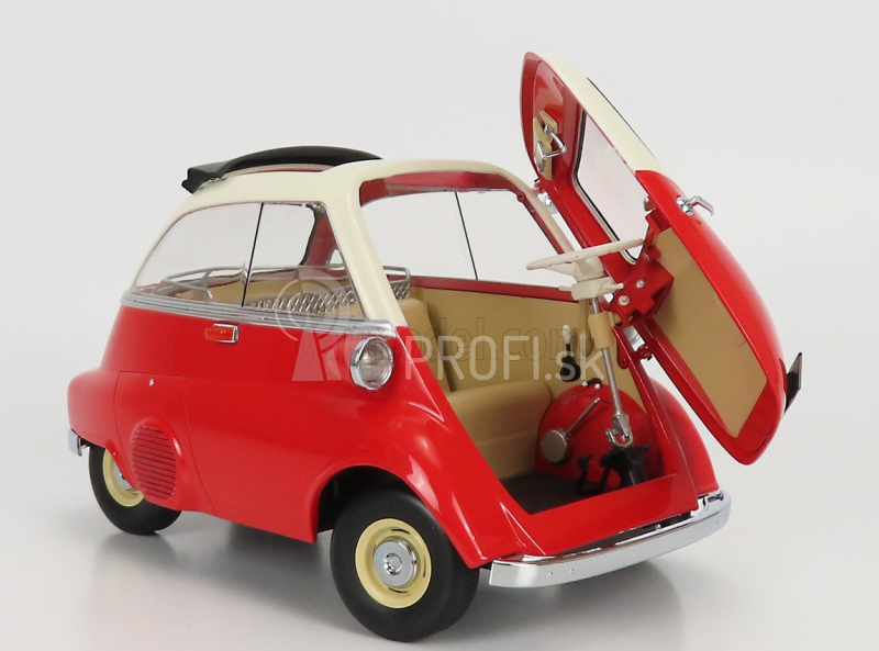 BMW Isetta 1959 v mierke 1:12 červená biela