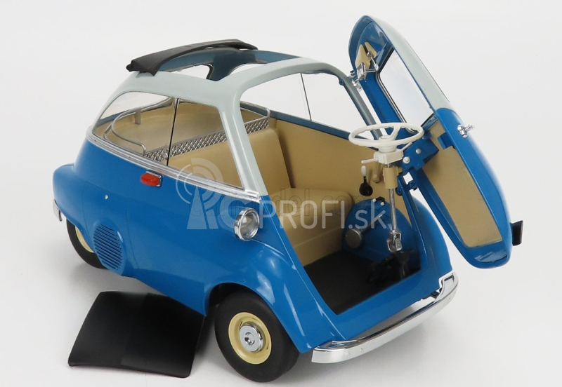 BMW Isetta 1959 v mierke 1:12 modrá svetlomodrá