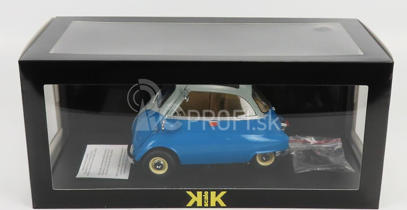 BMW Isetta 1959 v mierke 1:12 modrá svetlomodrá