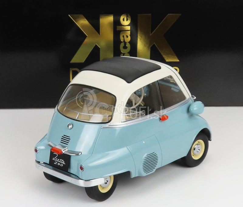 BMW Isetta 1959 v mierke 1:12 svetlo modrá biela