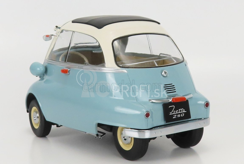 BMW Isetta 1959 v mierke 1:12 svetlo modrá biela