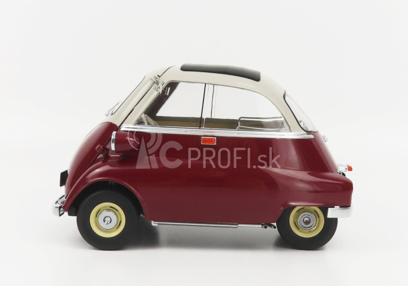 BMW Isetta 1959 v mierke 1:12 tmavo červená