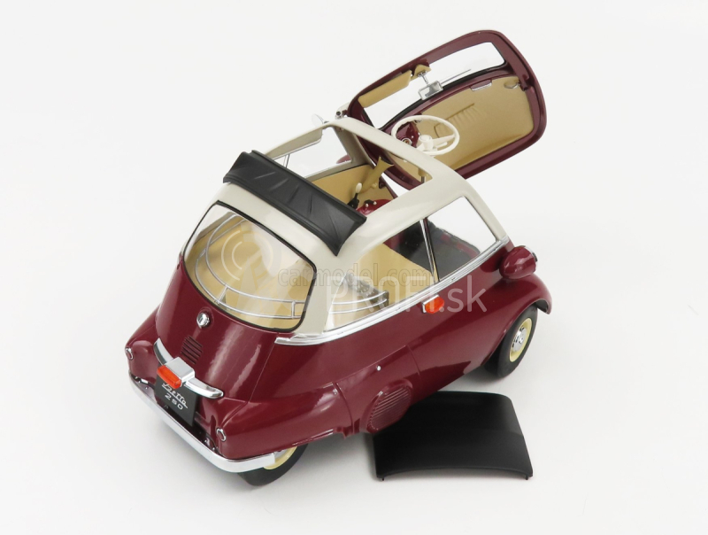 BMW Isetta 1959 v mierke 1:12 tmavo červená