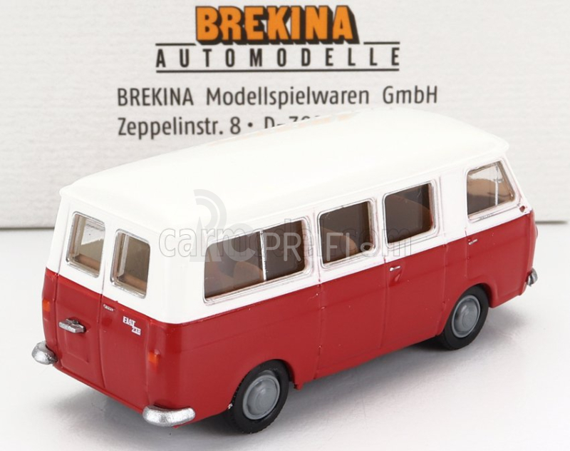 Brekina plast Fiat 238 Minibus 1966 1:87 Červená biela