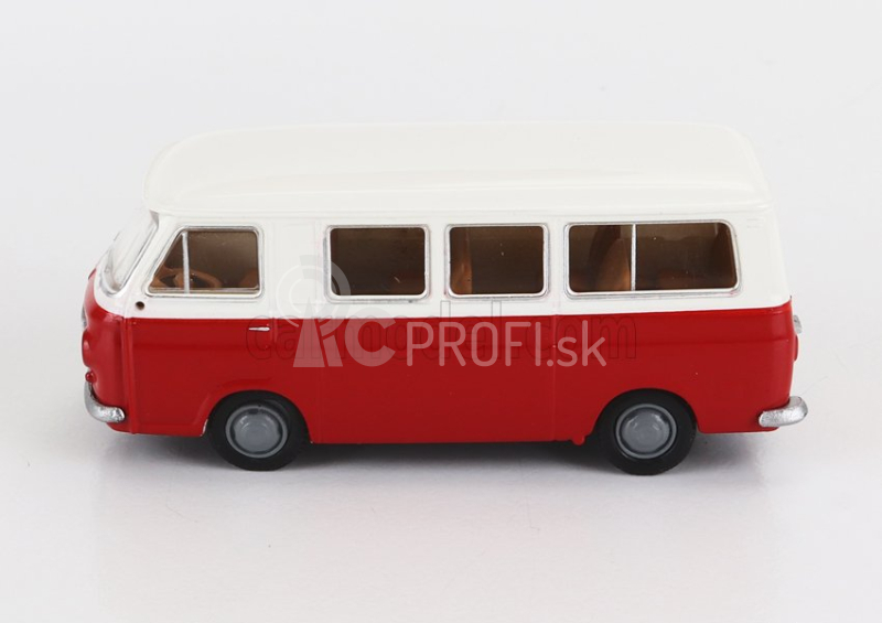 Brekina plast Fiat 238 Minibus 1966 1:87 Červená biela