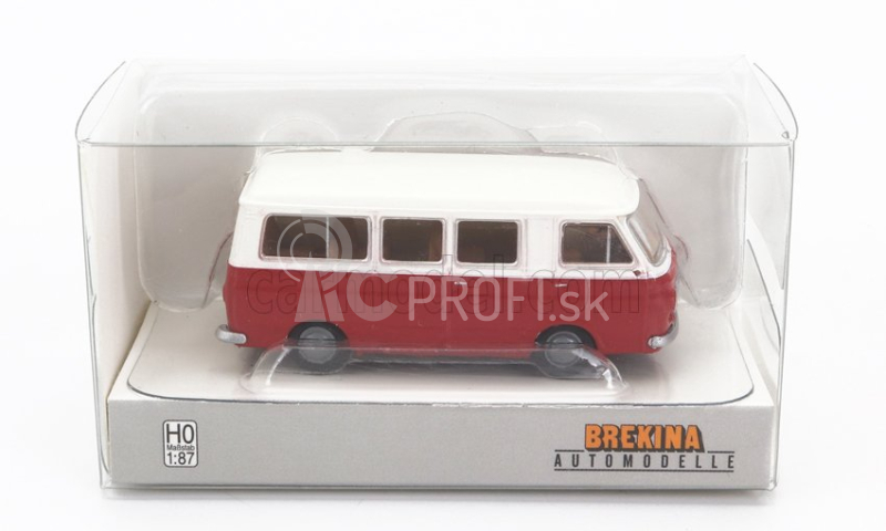 Brekina plast Fiat 238 Minibus 1966 1:87 Červená biela