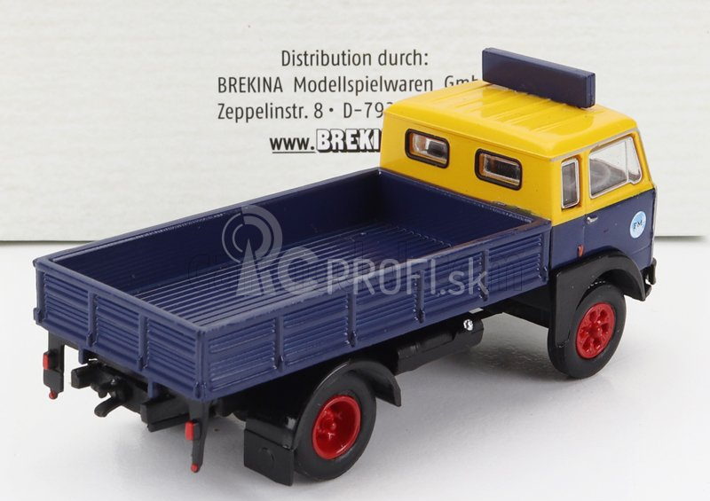 Brekina plast Fiat 642 Truck Pianale Frans Maas 1962 1:87 Modro-žltá