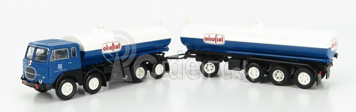 Brekina plast Fiat 690 Millepiedi Tanker Olio Fiat 1960 1:87 Modrá čierna biela