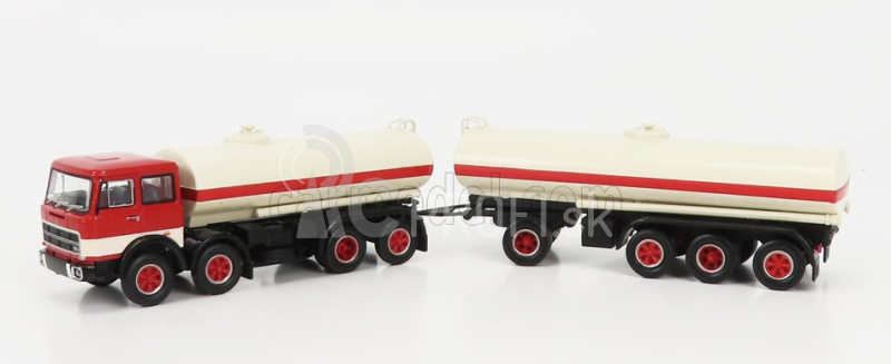 Brekina plast Fiat 691 Millepiedi Tanker 1961 1:87 Biela červená