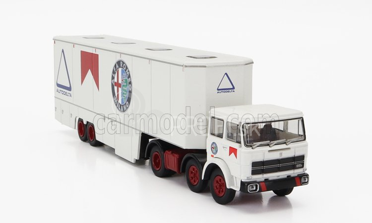 Brekina plast Fiat 691 T Truck Team Autodelta Alfa Romeo Car Transporter 1970 1:87 Biela