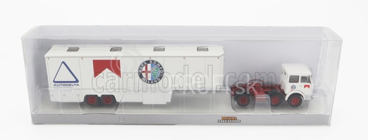 Brekina plast Fiat 691 T Truck Team Autodelta Alfa Romeo Car Transporter 1970 1:87 Biela