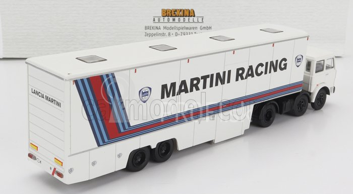 Brekina plast Fiat 691 T Truck Team Lancia Martini Racing Car Transporter 1970 1:87 Biela