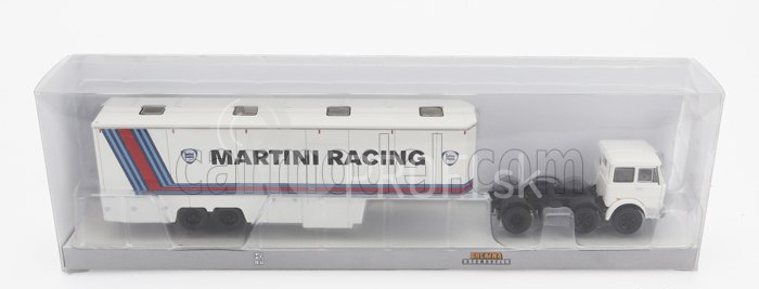 Brekina plast Fiat 691 T Truck Team Lancia Martini Racing Car Transporter 1970 1:87 Biela