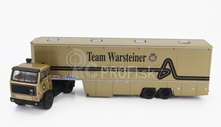 Brekina plast Volvo F89 Truck Car Transporter Team F1 Warsteiner Arrows 1977 1:87 Zlato