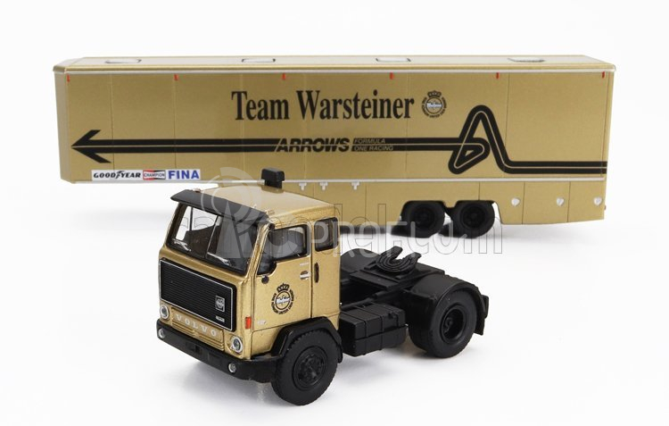 Brekina plast Volvo F89 Truck Car Transporter Team F1 Warsteiner Arrows 1977 1:87 Zlato