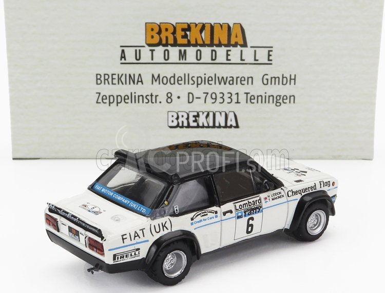 Brekina plastic Fiat 131 Abarth N 6 Rally Rac Lombard 1977 Timo Makinen - Henry Liddon 1:87 Biela Čierna