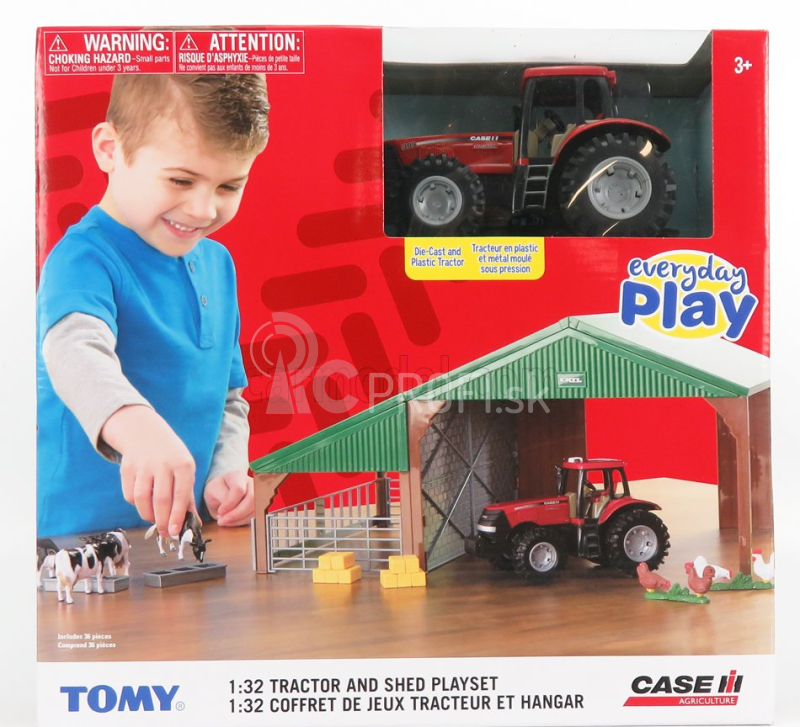 Britains Case-ih Optum 305 Tractor With Animals And Farm Building - Diorama Stalla Con Animali 1:32 Various