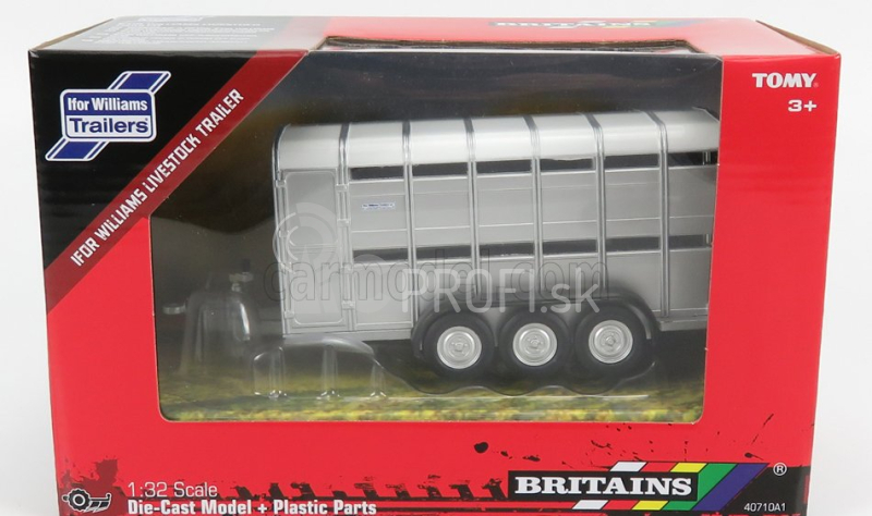 Britains Ifor Livestock Trailer - Trasporto Animali Bestiame 1:32 Silver White