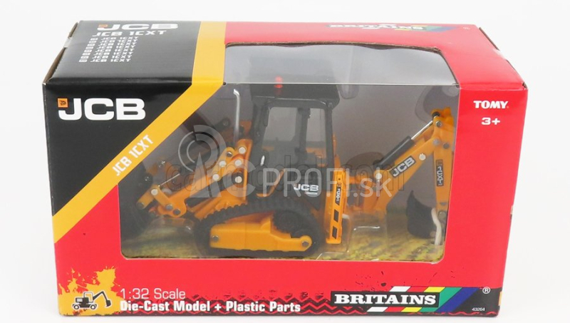 Britains JCB 1 Cxt Cingolato Tractor 2017 - rýpadlo 1:32 žltá čierna