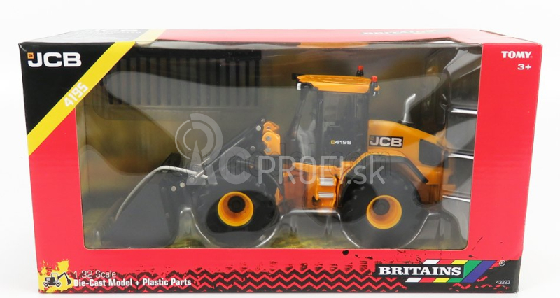 Britains JCB 4195 Ruspa Gommata Traktor - škrabák 1:32 žltá čierna