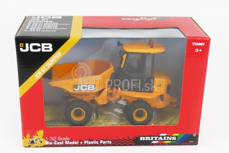 Britains JCB 6t dumper Trasporto Terra Gommata Tractor 2020 1:32 žltá