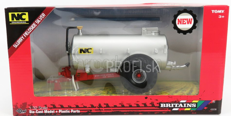 Britské príslušenstvo Nc Trailer Tanker Spread Liquam - Cisterna Spargi Liquame 1:32 Silver