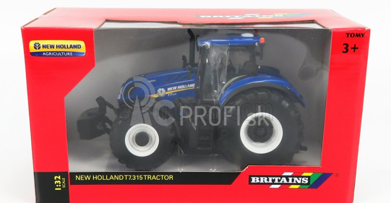 Britský traktor New holland T7.315 2018 1:32 modrý čierny