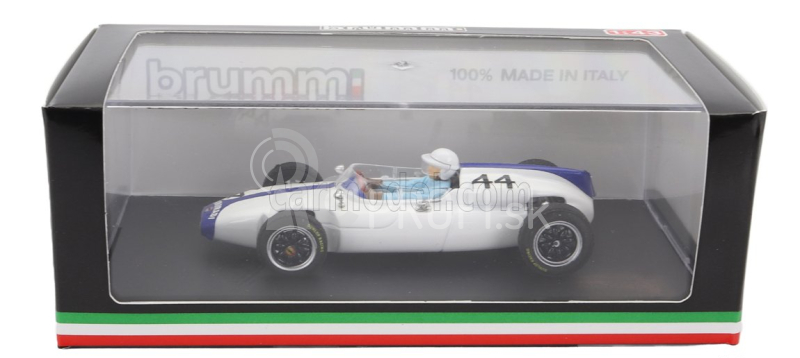 Brumm Cooper F1 T56 N 44 Belgium Gp 1961 M.gregory - s figúrkou vodiča 1:43 bielo modrá