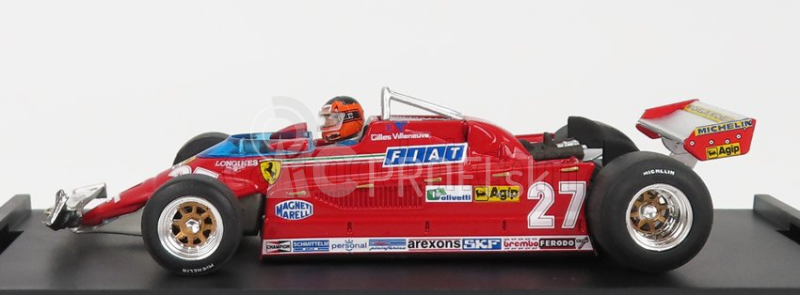 Brumm Ferrari F1 126ck Turbo N 27 Gp Kanada Montreal 1981 Alettone Danneggiato Dal Giro (kolo) 39 Al 54 Gilles Villeneuve - S figúrkou vodiča 1:43 Červená