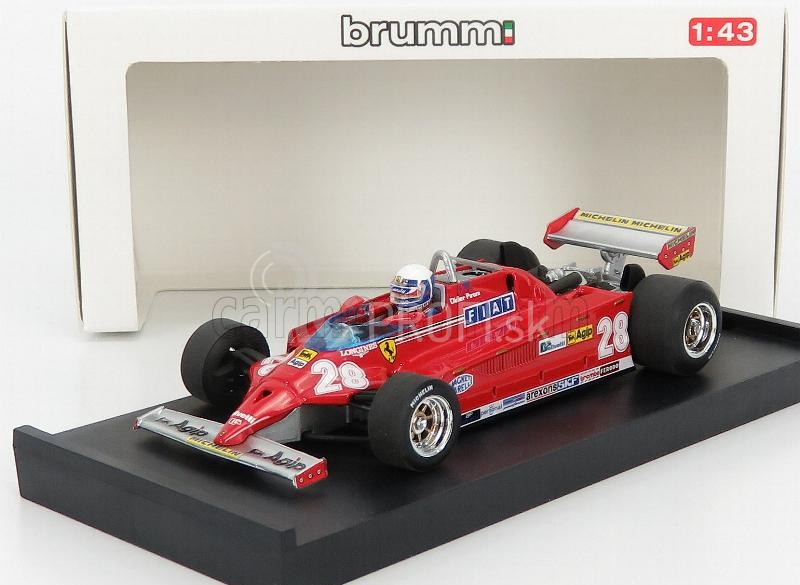 Brumm Ferrari F1 126ck Turbo N 28 Monaco Gp 1981 D.pironi - s figúrkou vodiča 1:43 červená