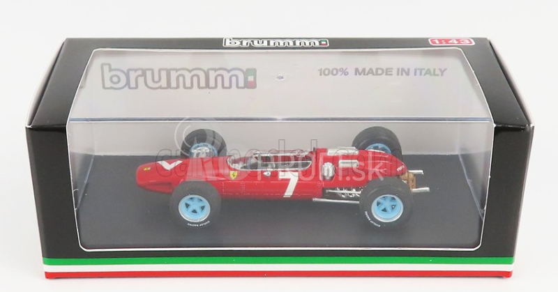 Brumm Ferrari F1 158 N 7 Víťaz nemeckých pretekov John Surtees Majster sveta 1964 1:43 Červená