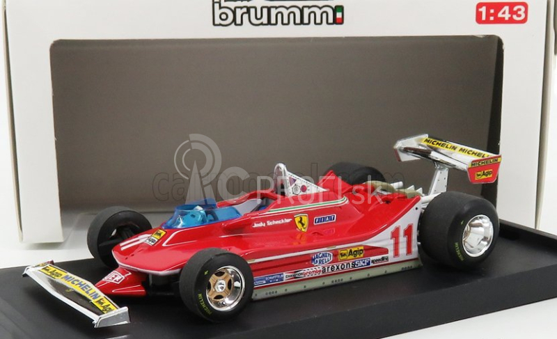 Brumm Ferrari F1 312t4 N 11 Víťaz majstrovstiev sveta v Monze Taliansko 1979 Jody Scheckter 1:43 Červená