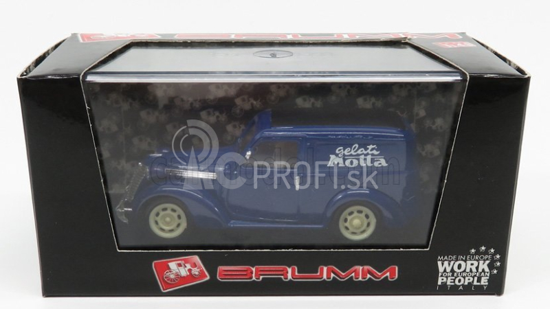 Brumm Fiat 1100 E Van Gelati Motta 1950 1:43 Modrá