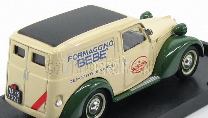 Brumm Fiat 1100 Furgone Van Veicolo Commerciale Publicitaire Galbani Melzo Milano Deposito Di Napoli 1950 1:43 krémovo zelená