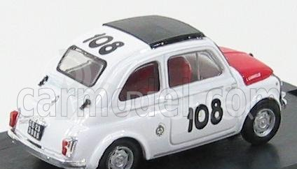 Brumm Fiat 500 595 Abarth N 108 Trofeo Italiano Turismo Winner Coppa Gallega 1965 Leonardo Durst 1:43 Biela červená