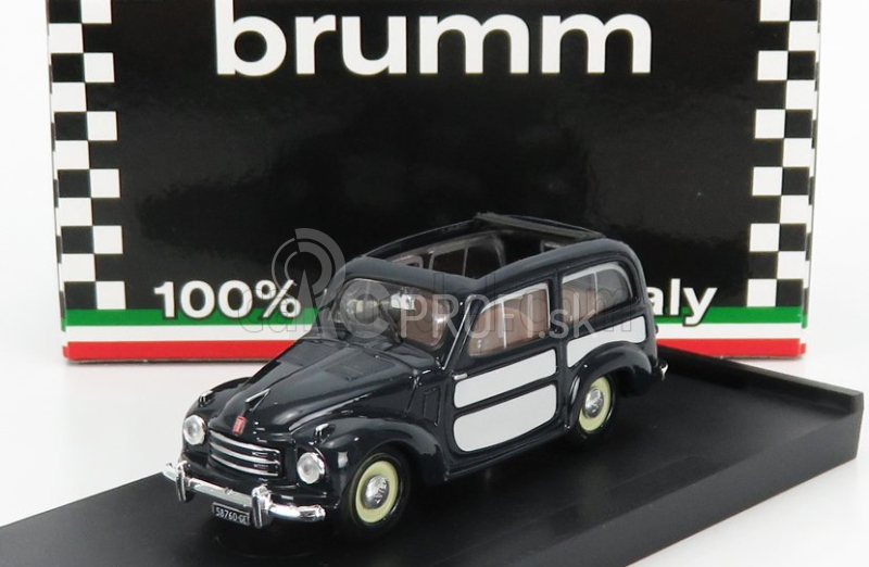 Brumm Fiat 500c Belvedere Aperta 1951 1:43 Modrá biela