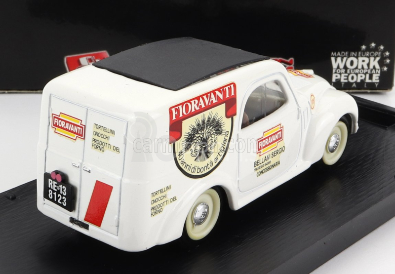 Brumm Fiat 500c Van Fioravanti 1950 1:43 Biela